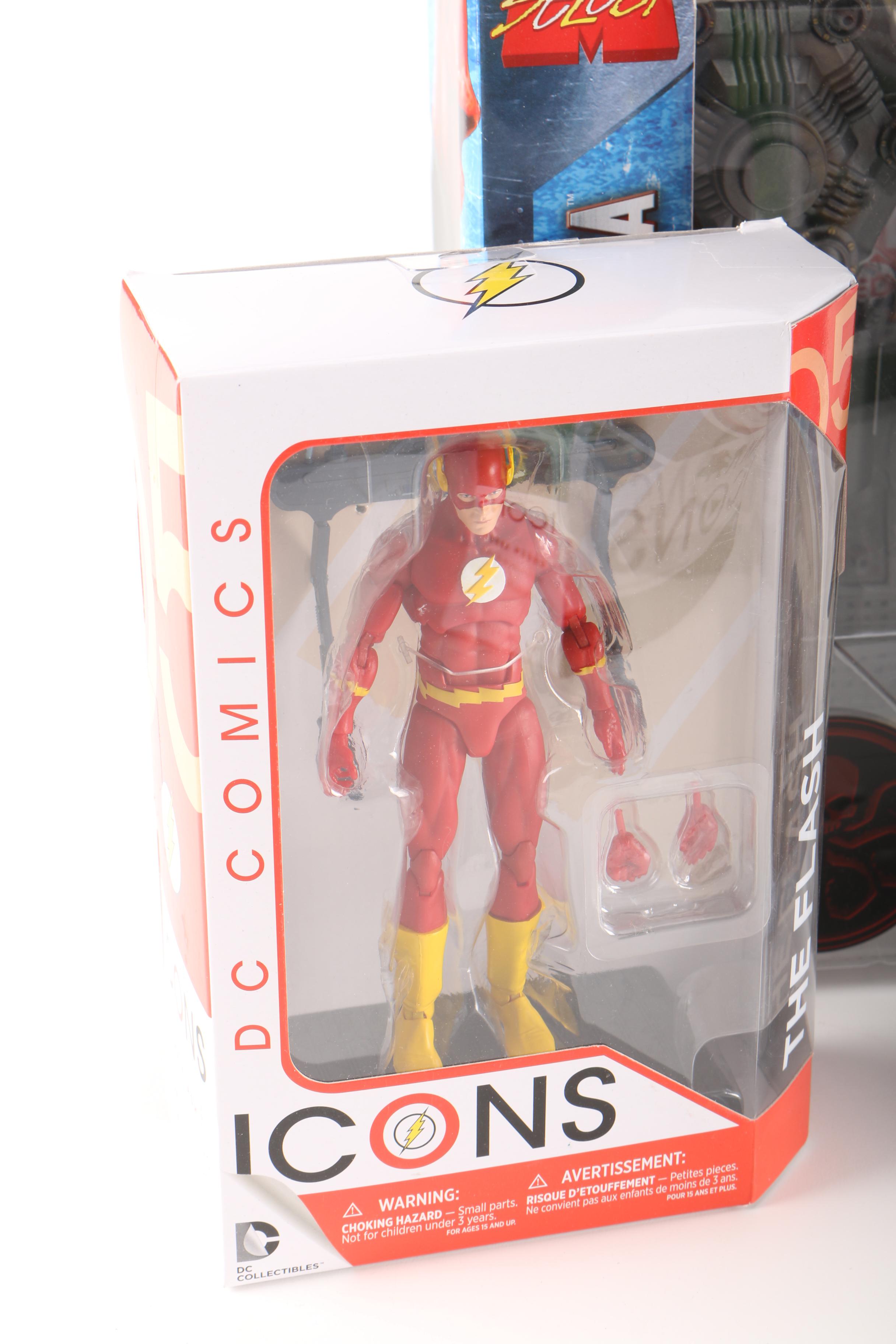 Assortment of Action Figures Including Captain America and Batman