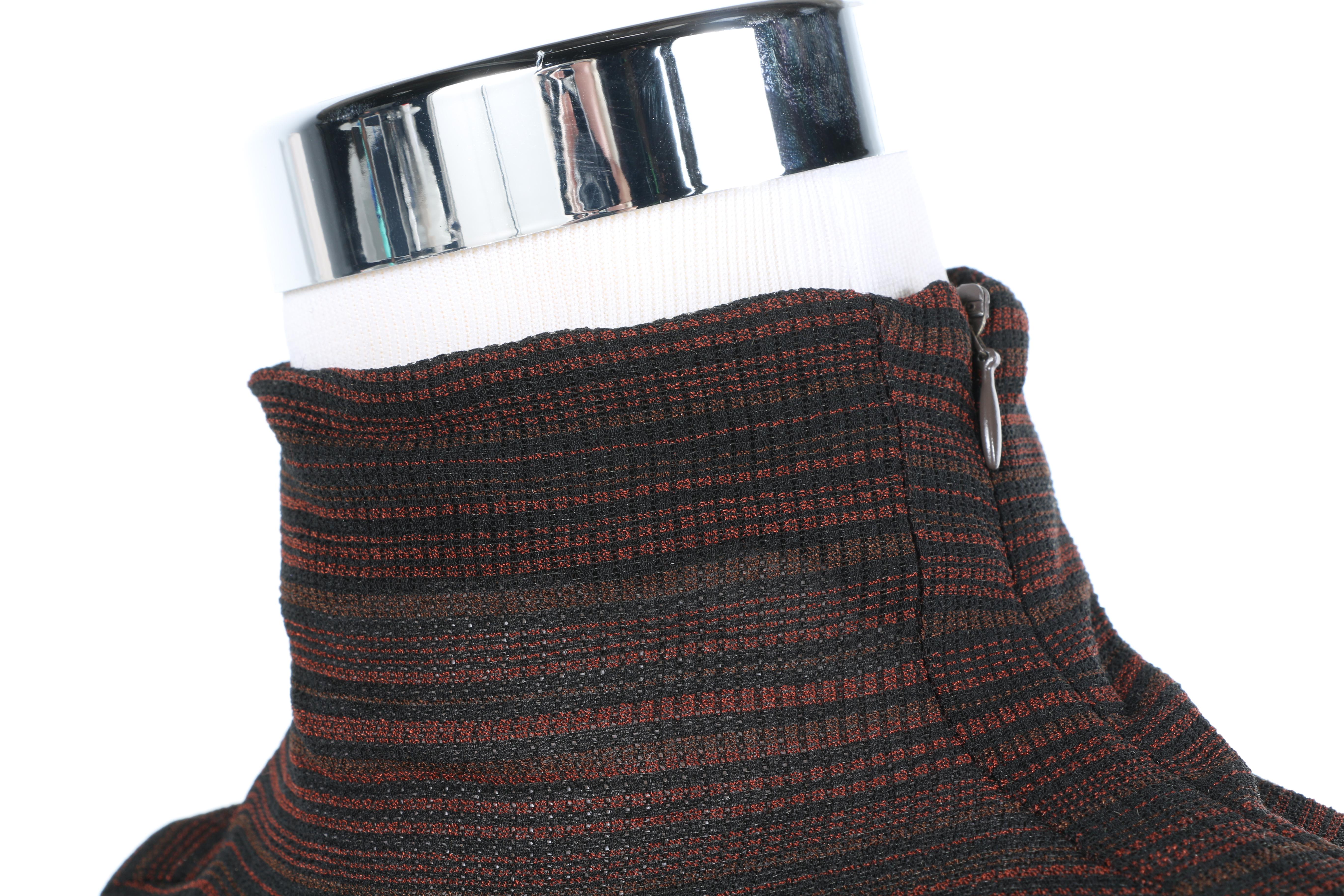 Richard Tyler Striped Turtle Neck Top