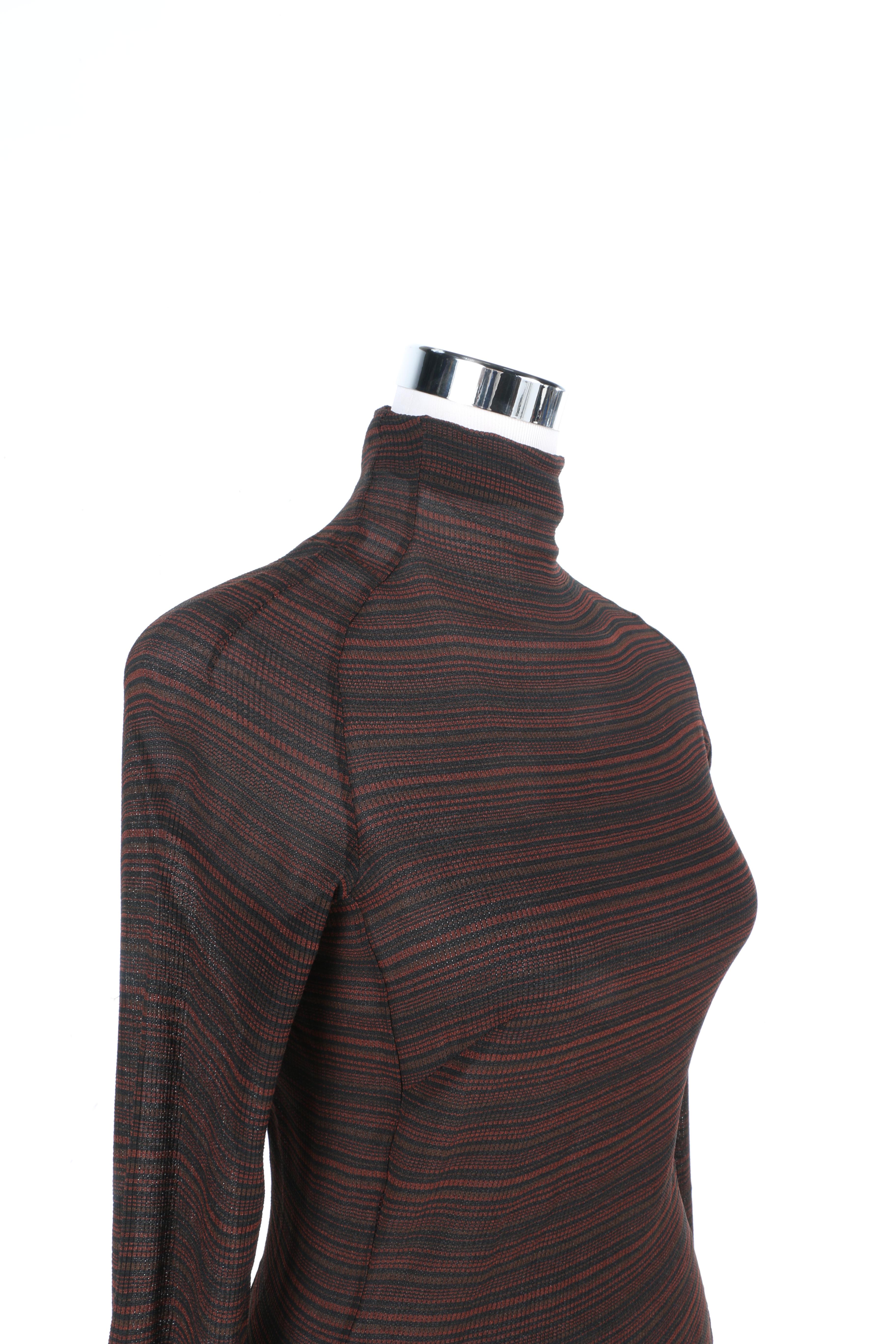 Richard Tyler Striped Turtle Neck Top