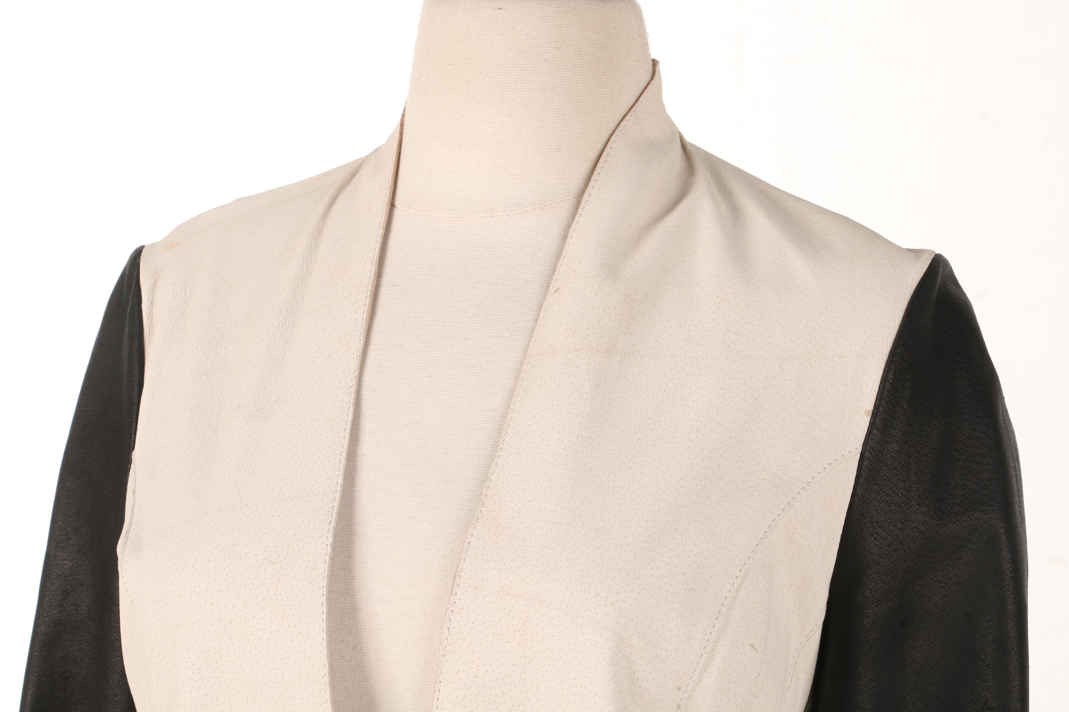 Black and White Leather Jacket by Jakett