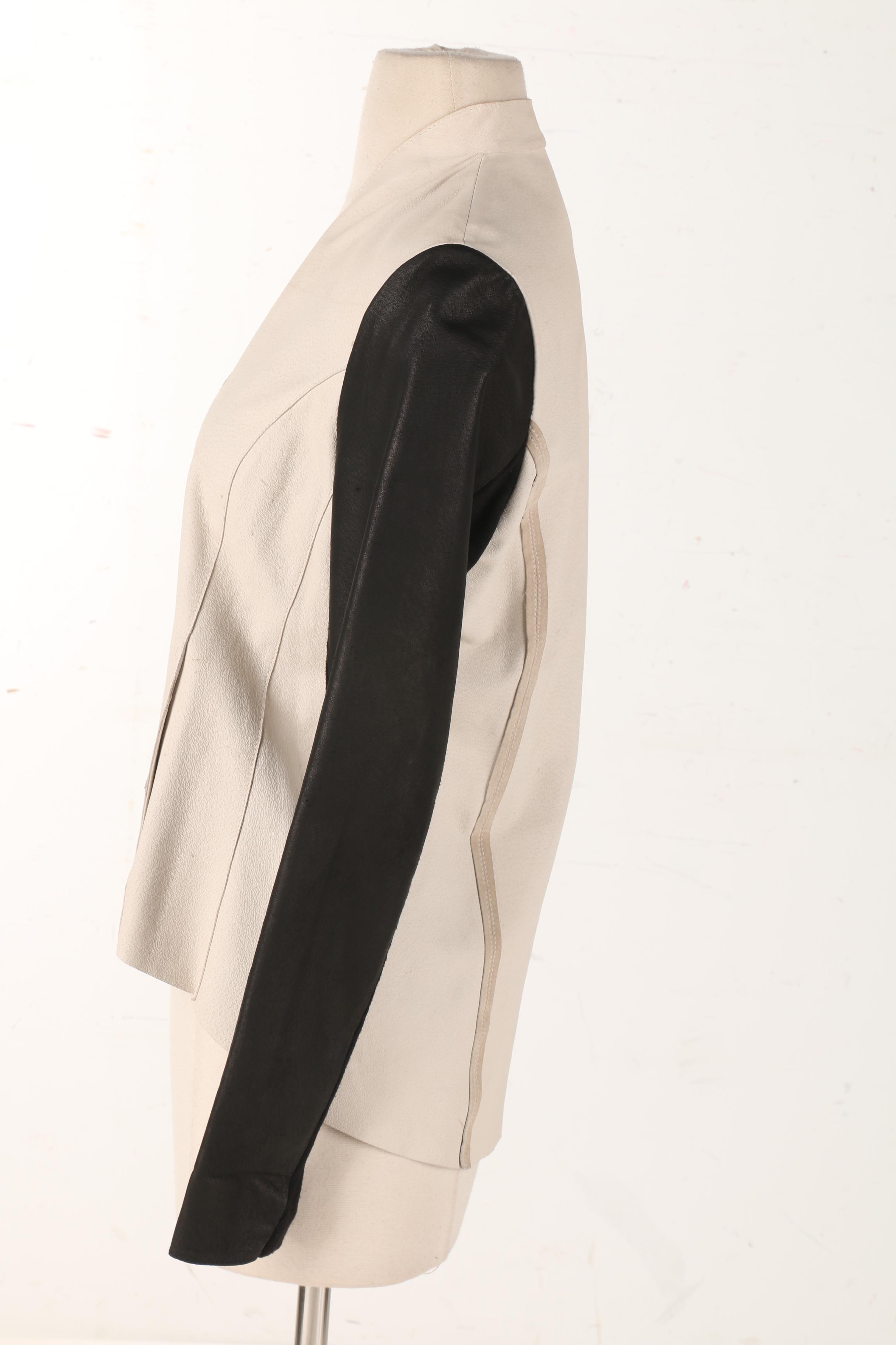 Black and White Leather Jacket by Jakett