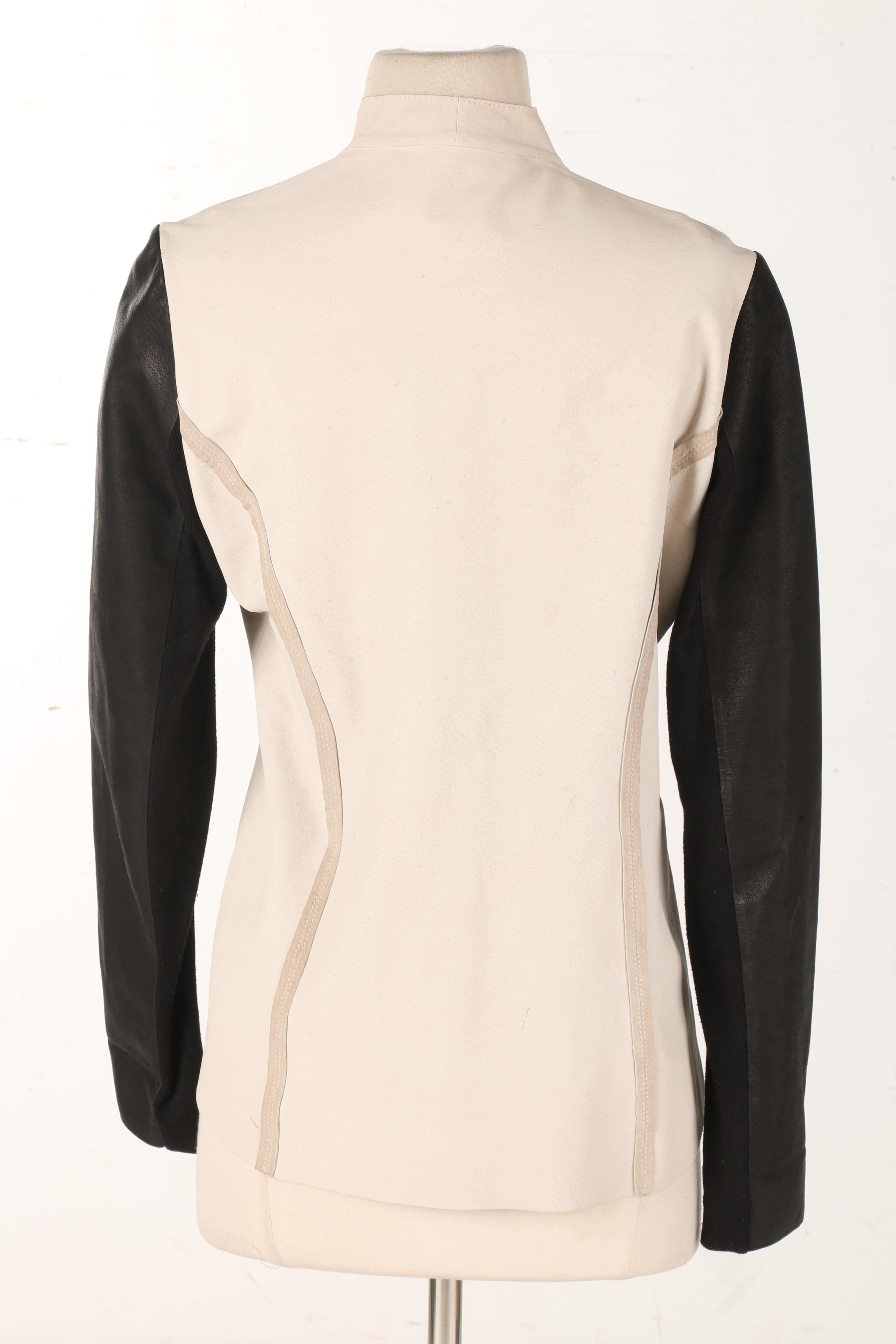 Black and White Leather Jacket by Jakett