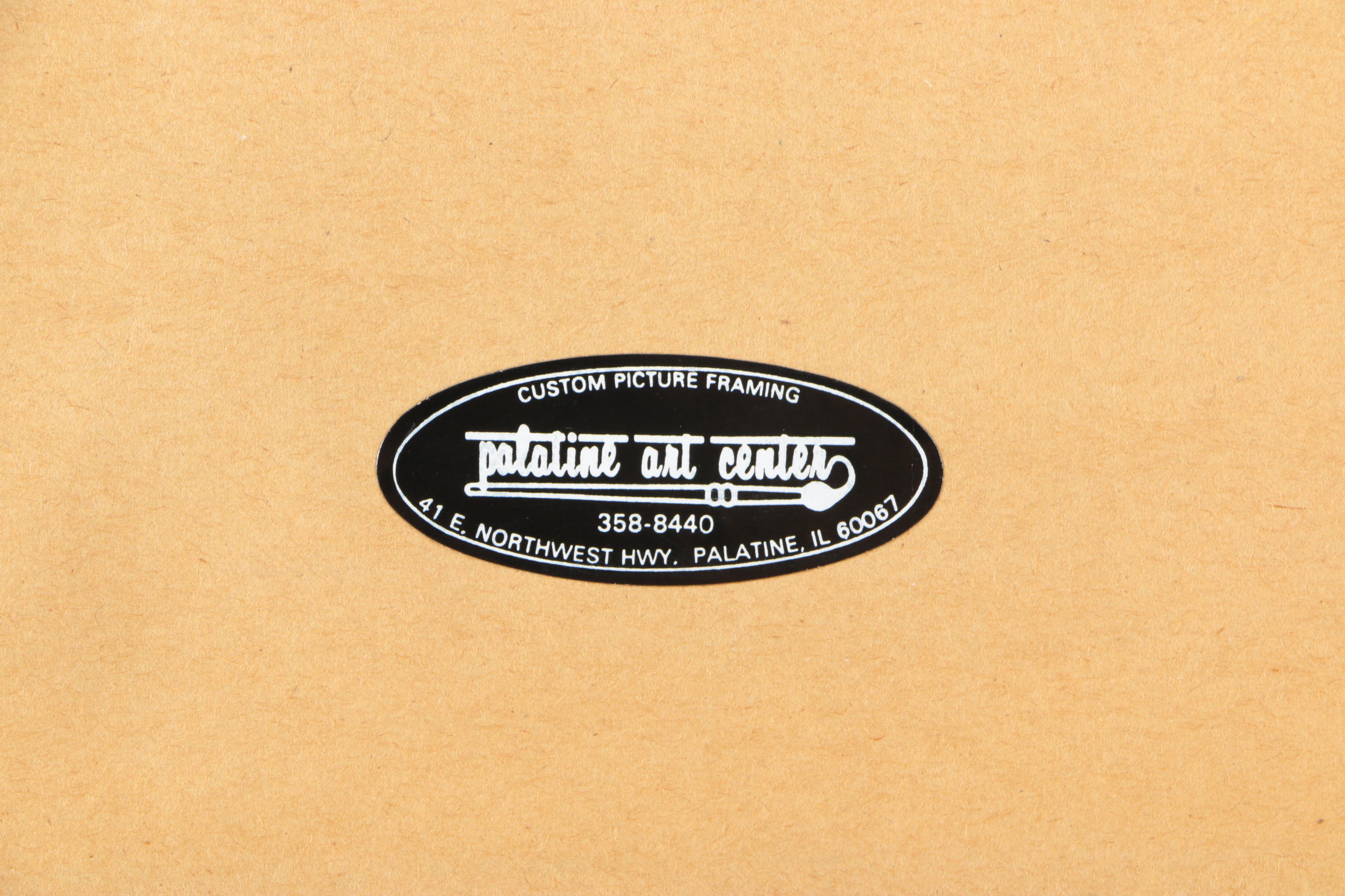 Ronald Fritkin Ink Sketch of Women in Edwardian Attire