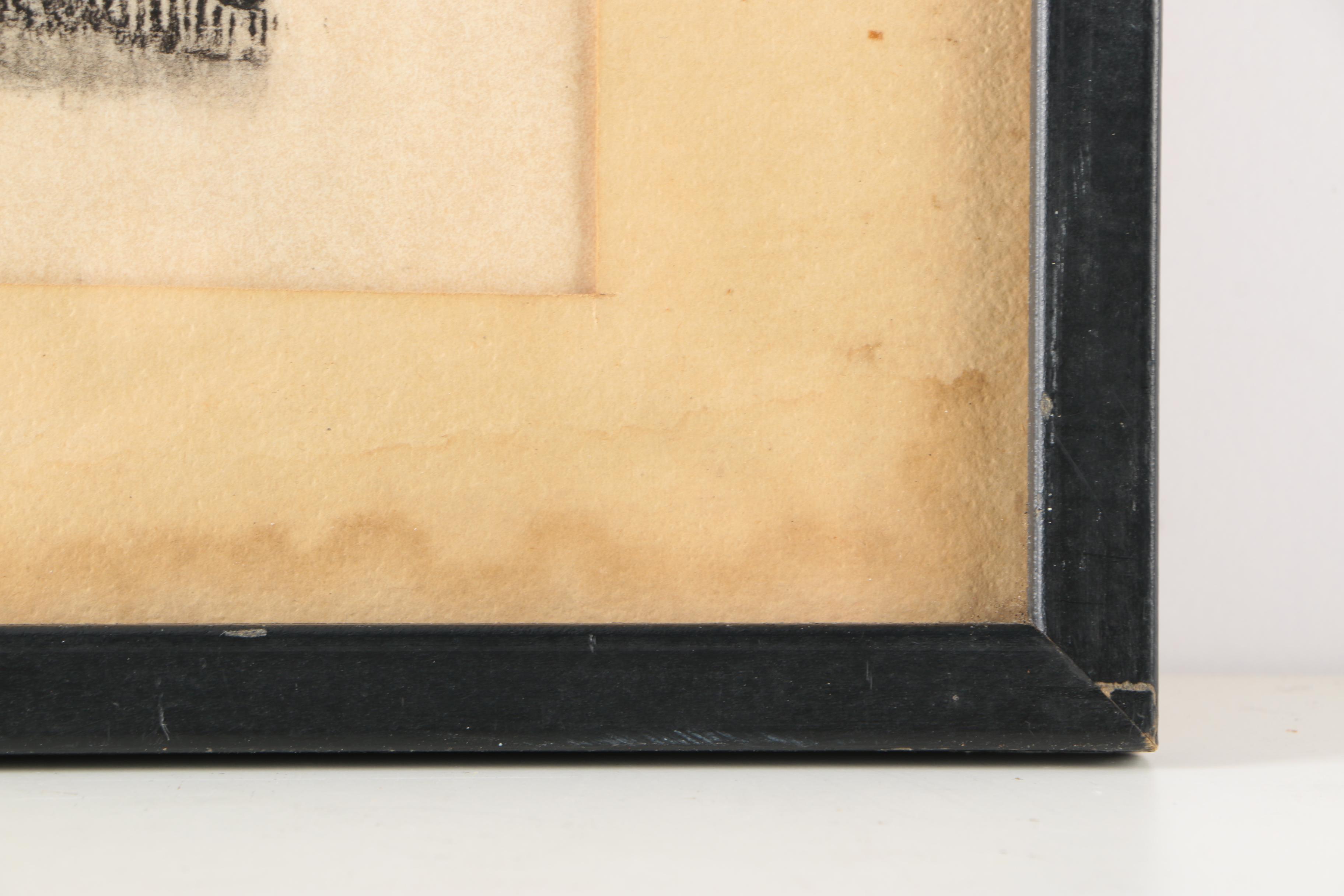 Framed Wax Rubbing on Paper