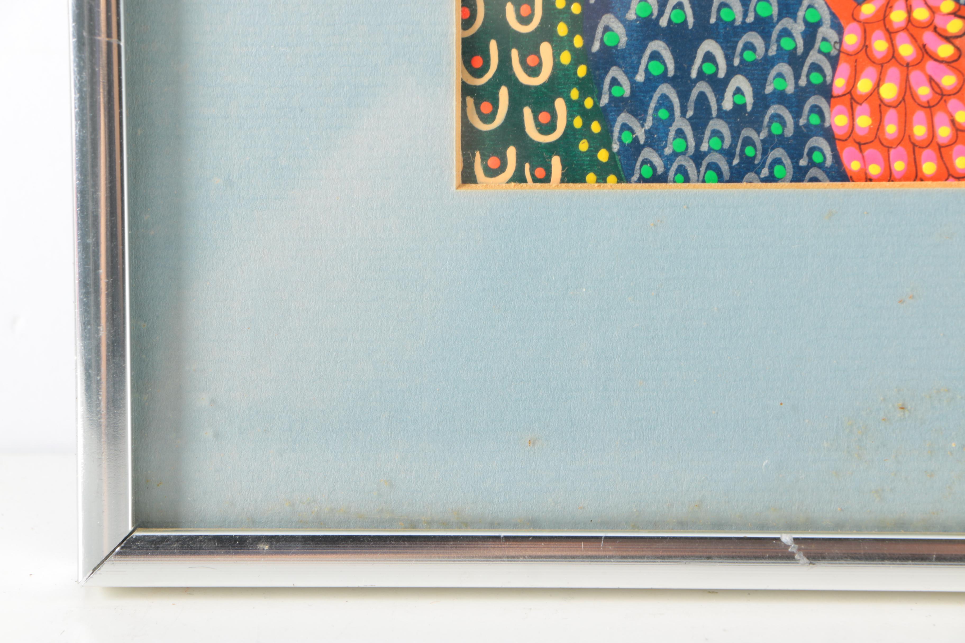 Original Acrylic And Ink Painting Of Abstract Composition