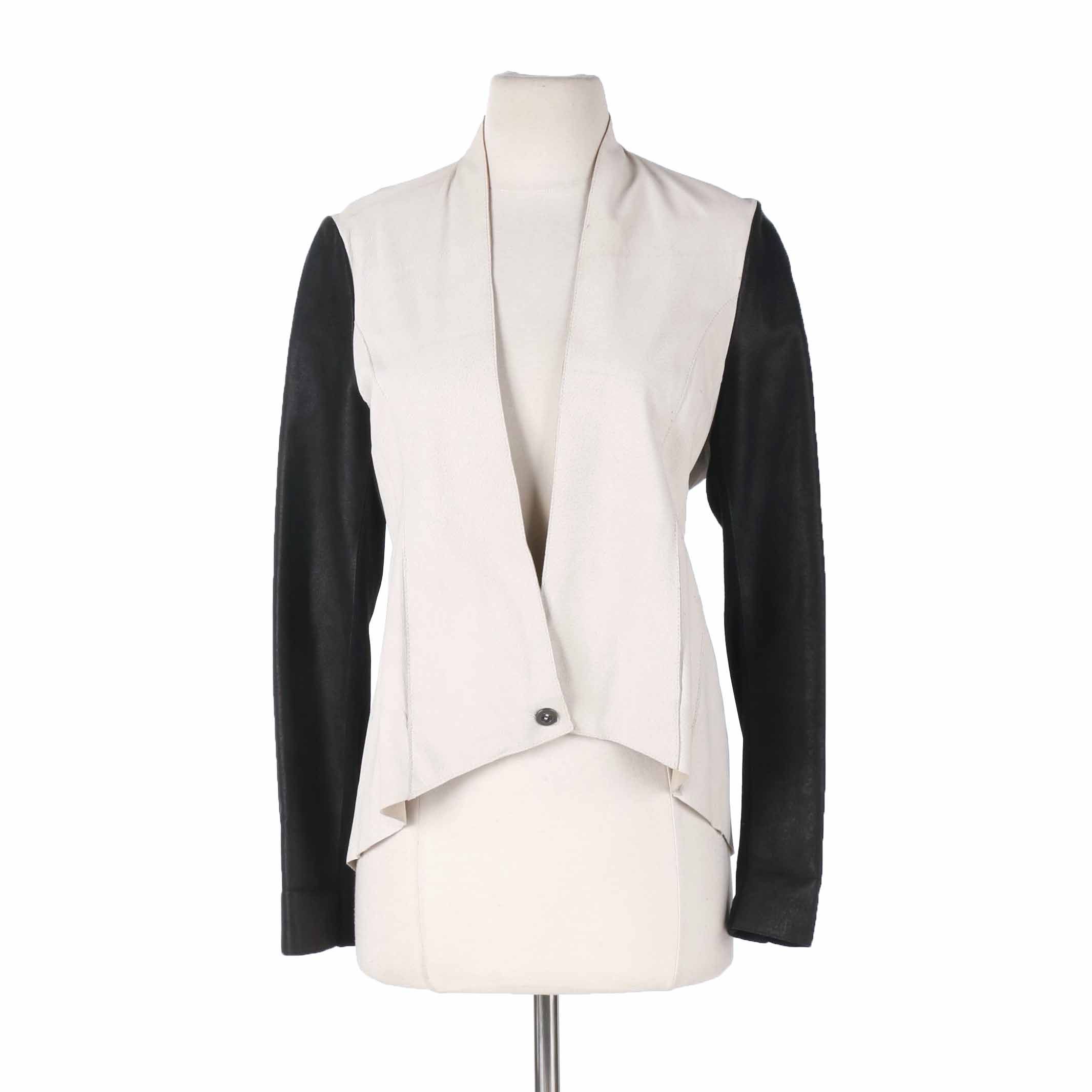 Black and White Leather Jacket by Jakett