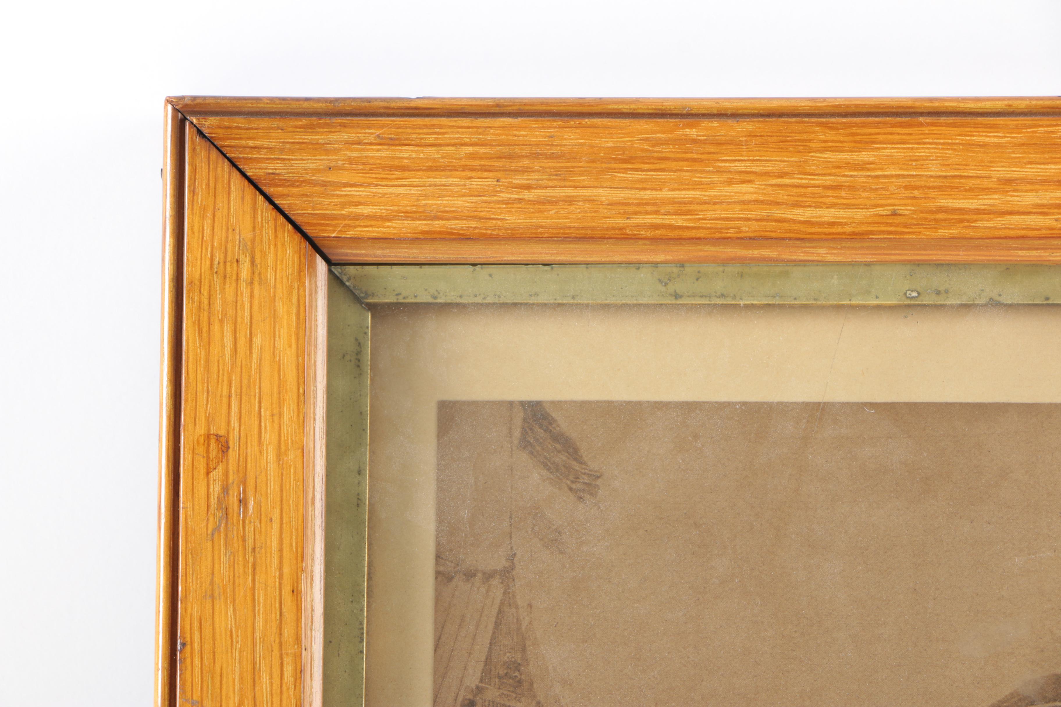 Antique Framed Lithograph "The Derby 50 Years Ago"