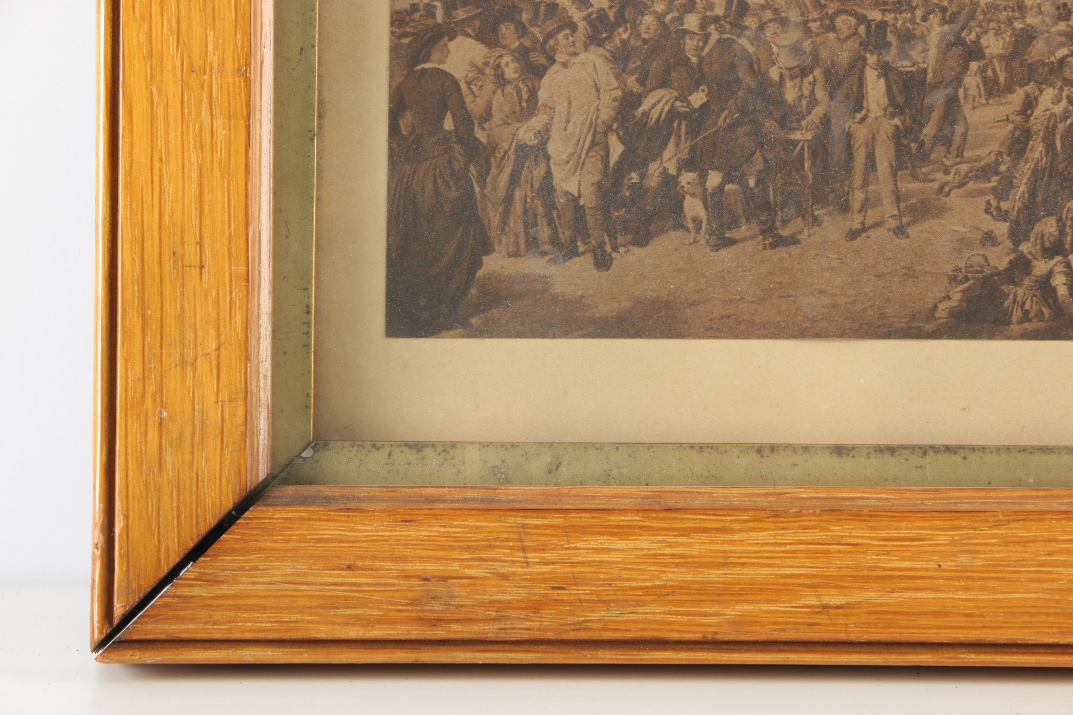 Antique Framed Lithograph "The Derby 50 Years Ago"