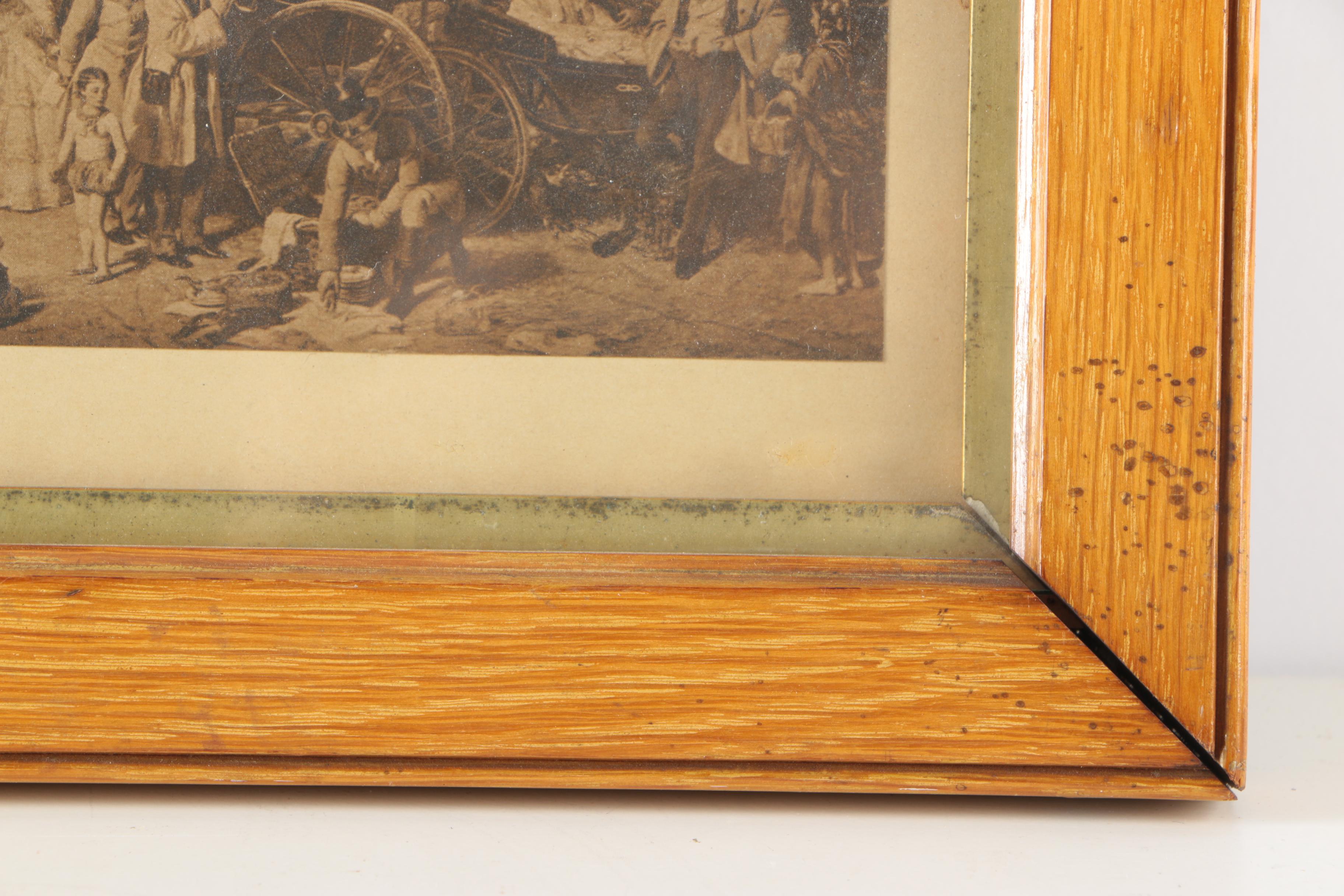 Antique Framed Lithograph "The Derby 50 Years Ago"