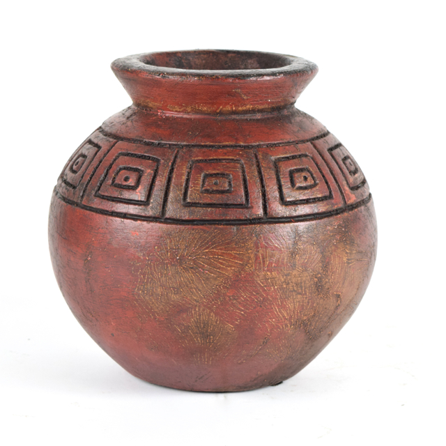 Burgundy Tone Terracotta Olla