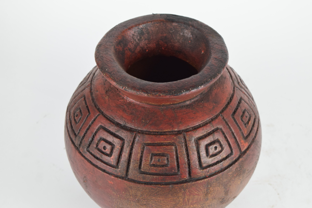 Burgundy Tone Terracotta Olla