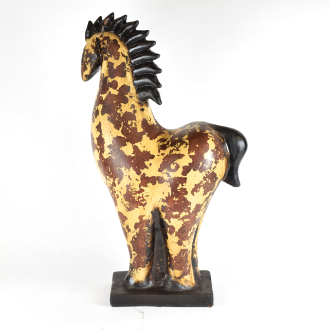Piebald Horse Terra Cotta Sculpture