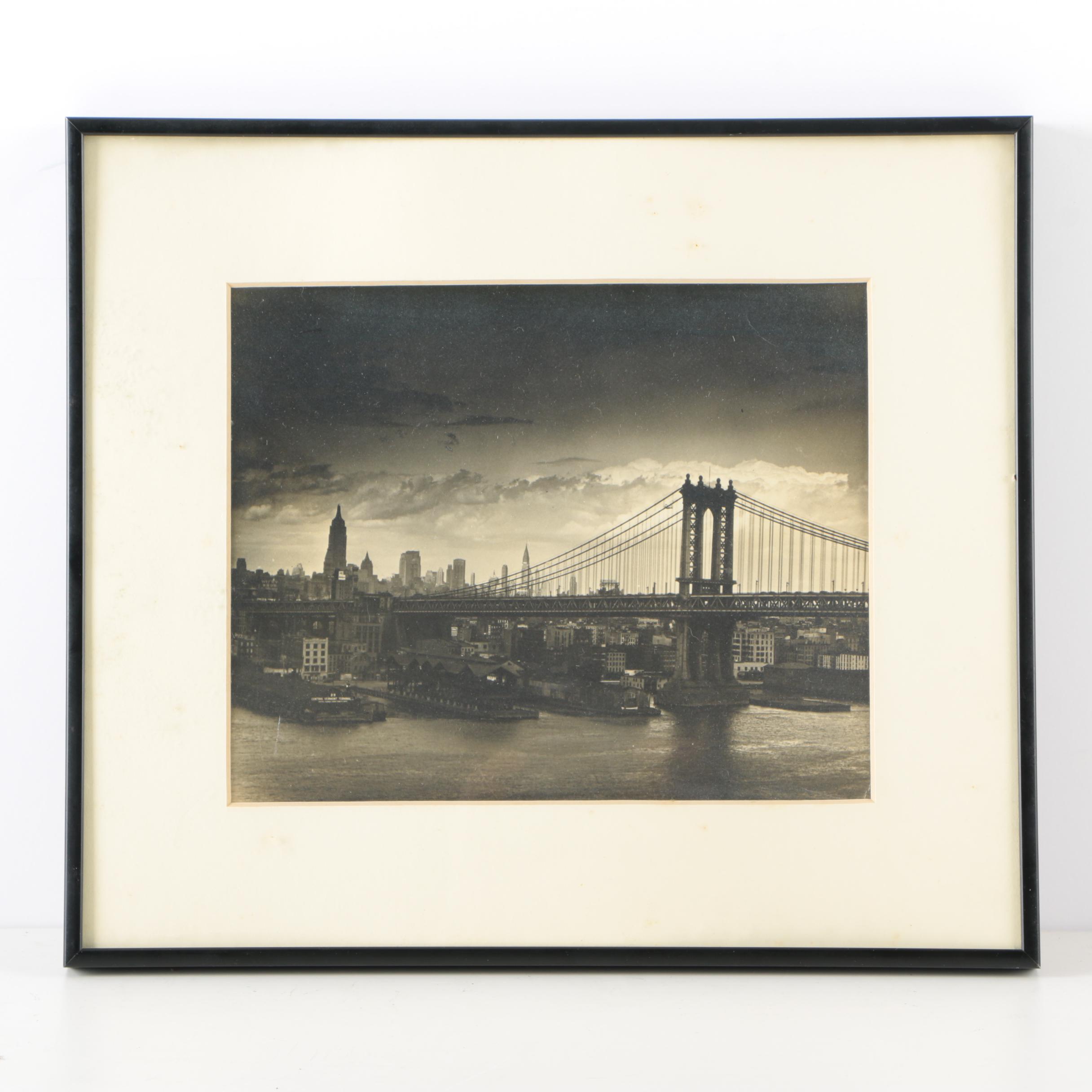 Early 20th Century Photograph Of Manhattan Bridge