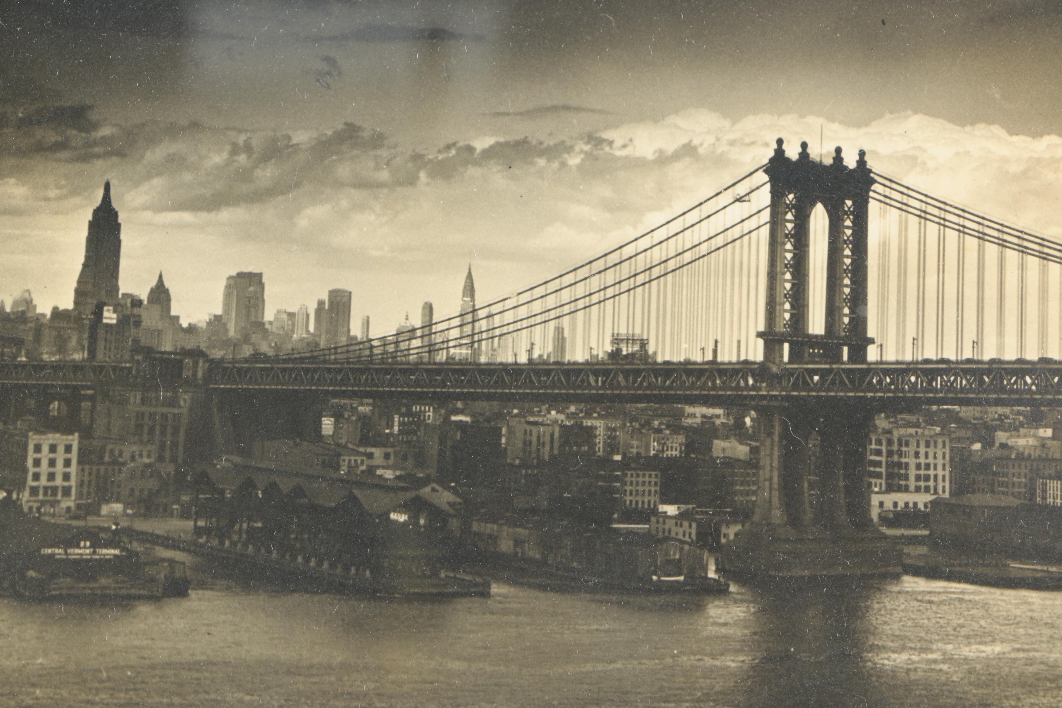 Early 20th Century Photograph Of Manhattan Bridge