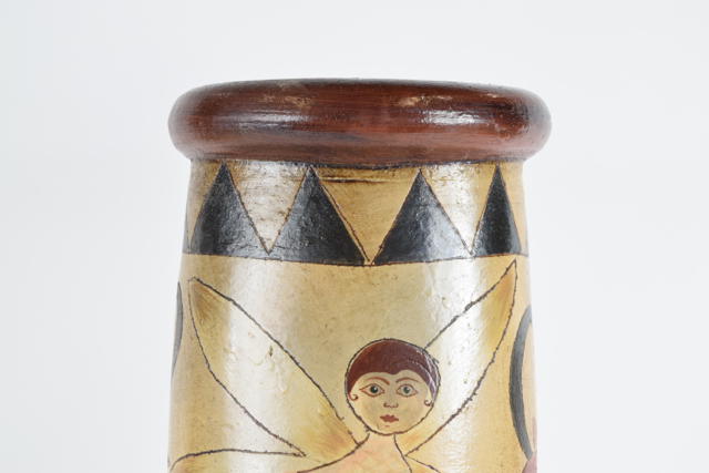 Incised and Hand Painted Signed Art Pottery Vase