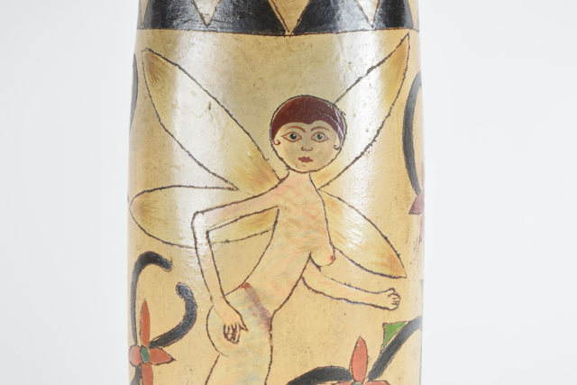 Incised and Hand Painted Signed Art Pottery Vase