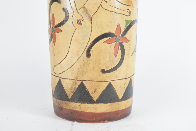 Incised and Hand Painted Signed Art Pottery Vase