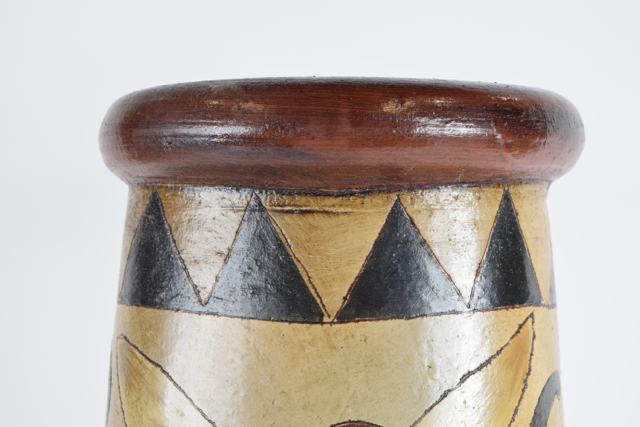 Incised and Hand Painted Signed Art Pottery Vase