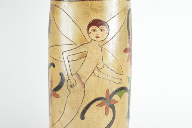 Incised and Hand Painted Signed Art Pottery Vase