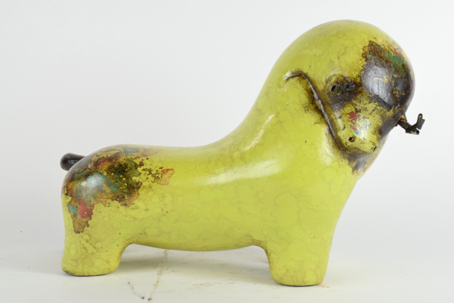 Art Pottery Bull Sculpture