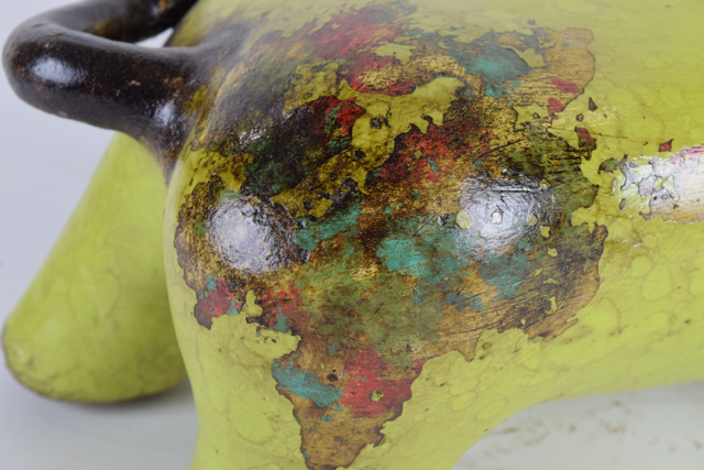 Art Pottery Bull Sculpture