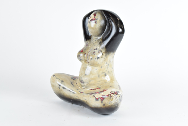 Art Pottery Seated Female Terracotta Sculpture