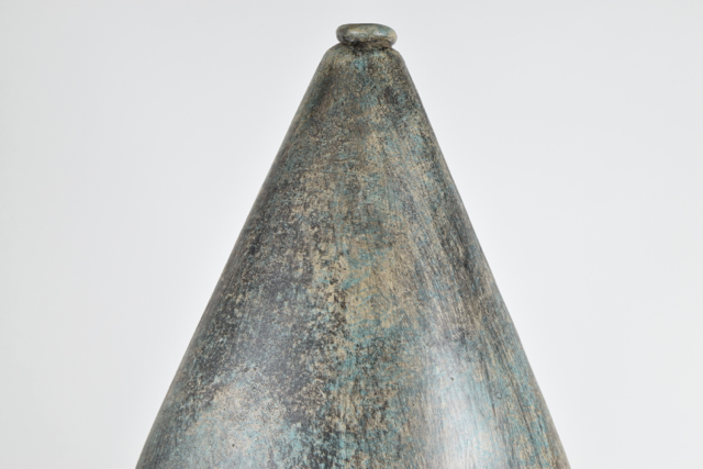 Aqua and Cream Tone Modern Terracotta Vase