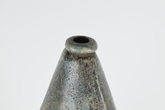 Aqua and Cream Tone Modern Terracotta Vase