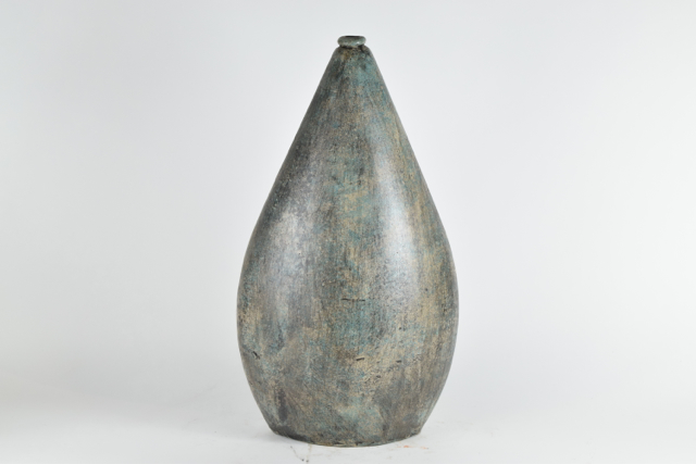 Aqua and Cream Tone Modern Terracotta Vase