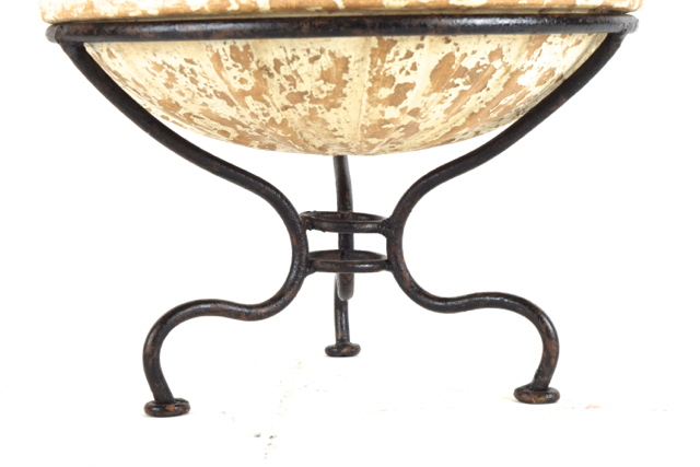 Neoclassical Style Glazed Terracotta Planter in Metalwork Stand