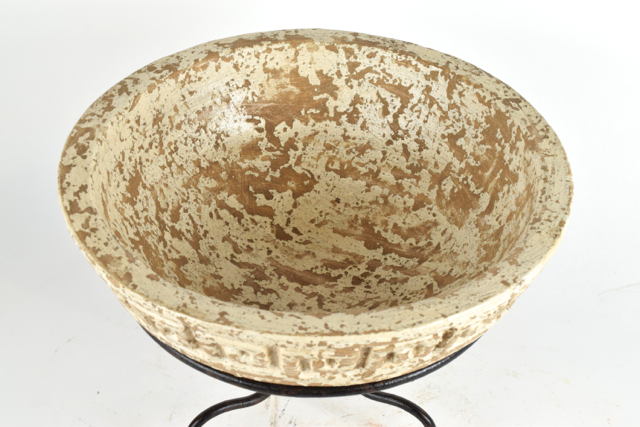 Neoclassical Style Glazed Terracotta Planter in Metalwork Stand