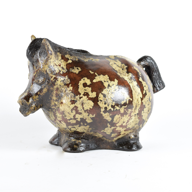 Piebald Brown and Cream Tone Terracotta Pony Sculpture