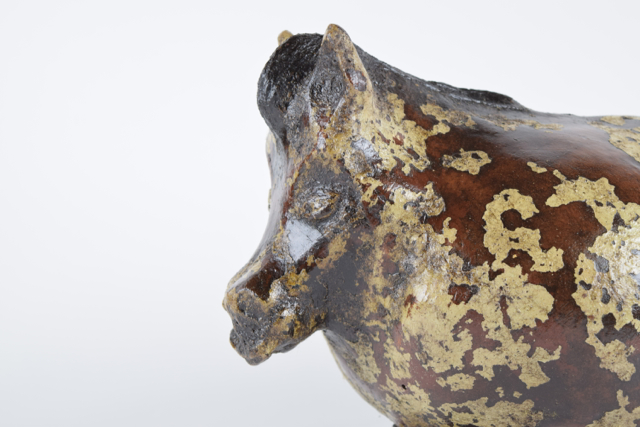 Piebald Brown and Cream Tone Terracotta Pony Sculpture