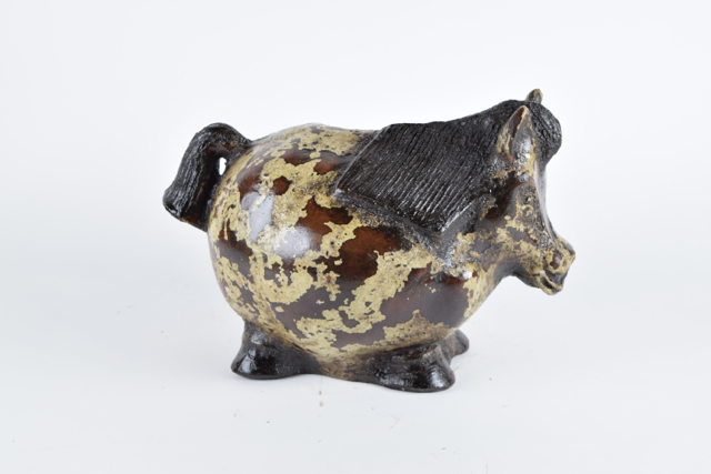 Piebald Brown and Cream Tone Terracotta Pony Sculpture