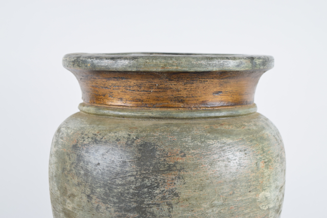 Sage and Bronze Tone Finished Terracotta Urn