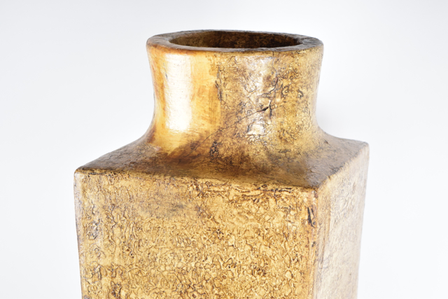 Large Square Tapered Terracotta Vase