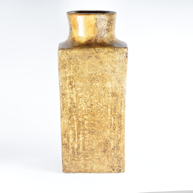 Large Square Tapered Terracotta Vase