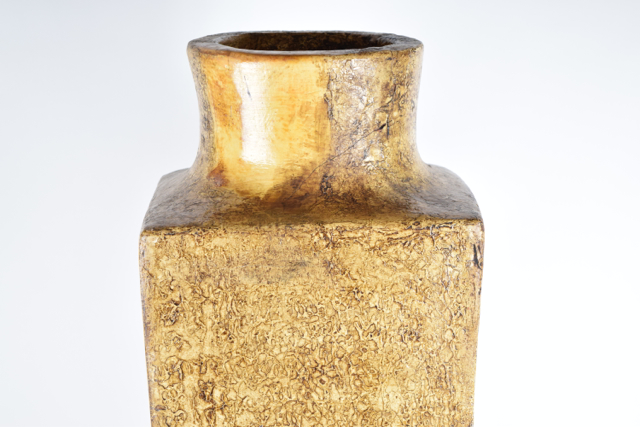 Large Square Tapered Terracotta Vase