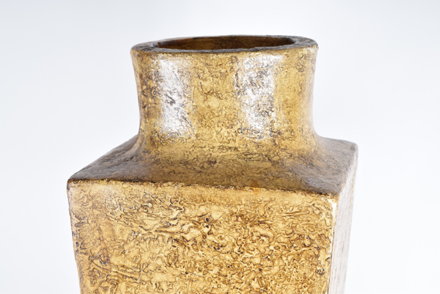 Large Square Tapered Terracotta Vase