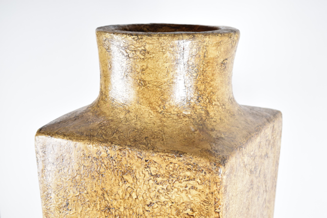 Large Square Tapered Terracotta Vase