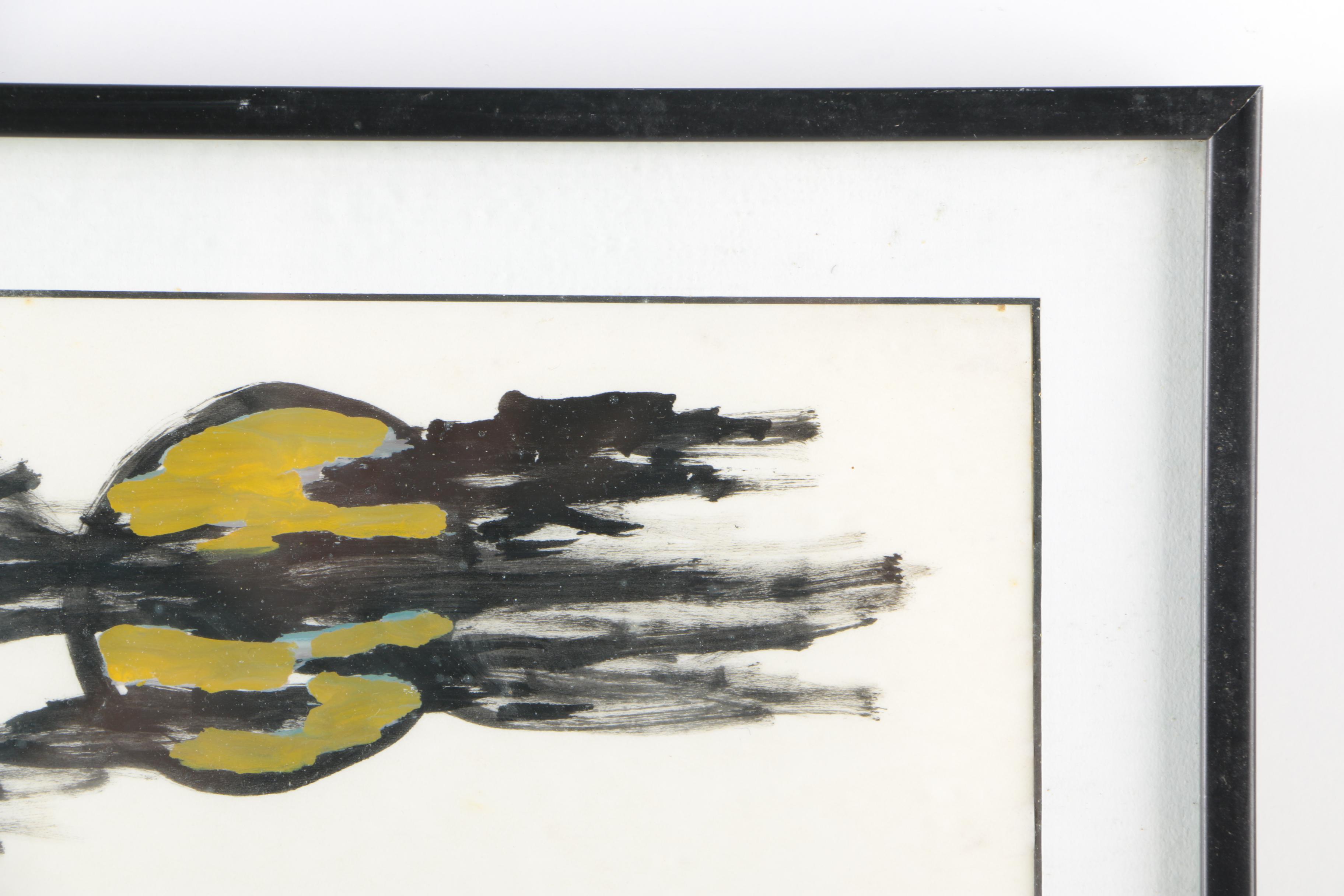 Acrylic Painting on Paper of Abstract Creatures