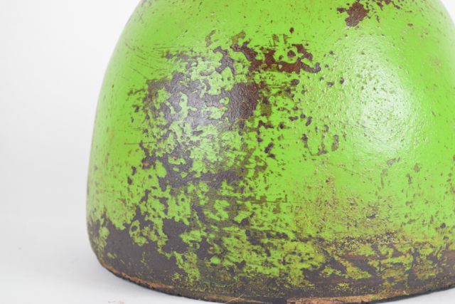 Lime and Dark Brown Modern Style Terra Cotta Vase