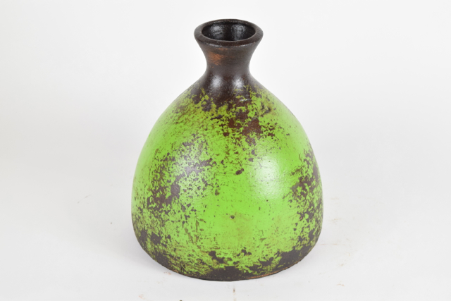 Lime and Dark Brown Modern Style Terra Cotta Vase