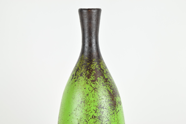 Lime and Dark Brown Modern Style Terracotta Vase