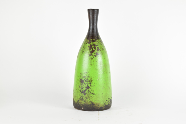 Lime and Dark Brown Modern Style Terracotta Vase