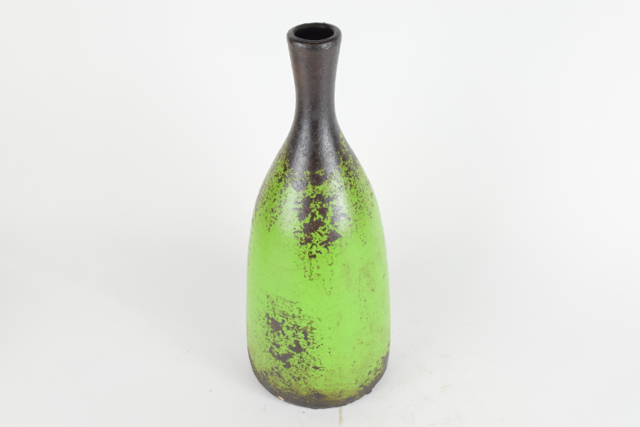 Lime and Dark Brown Modern Style Terracotta Vase