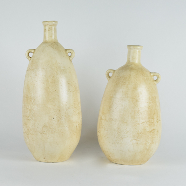 Ovoid Cream Tone Terracotta Vases