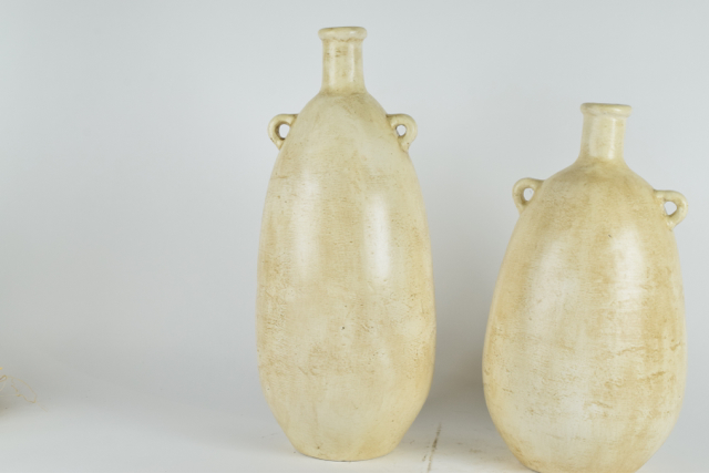 Ovoid Cream Tone Terracotta Vases