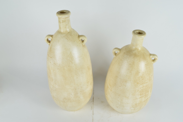 Ovoid Cream Tone Terracotta Vases