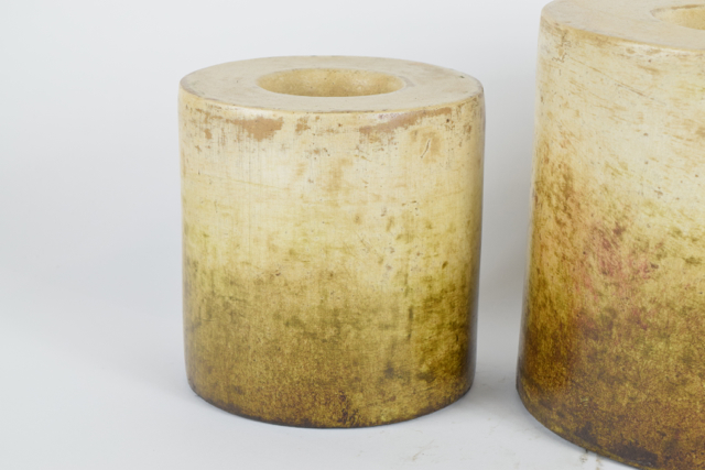 Olive and Cream Tone Terracotta Candleholders